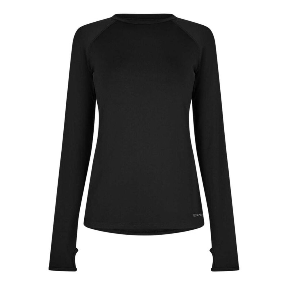 USA Pro Womens/Ladies Long-Sleeved Top / Black